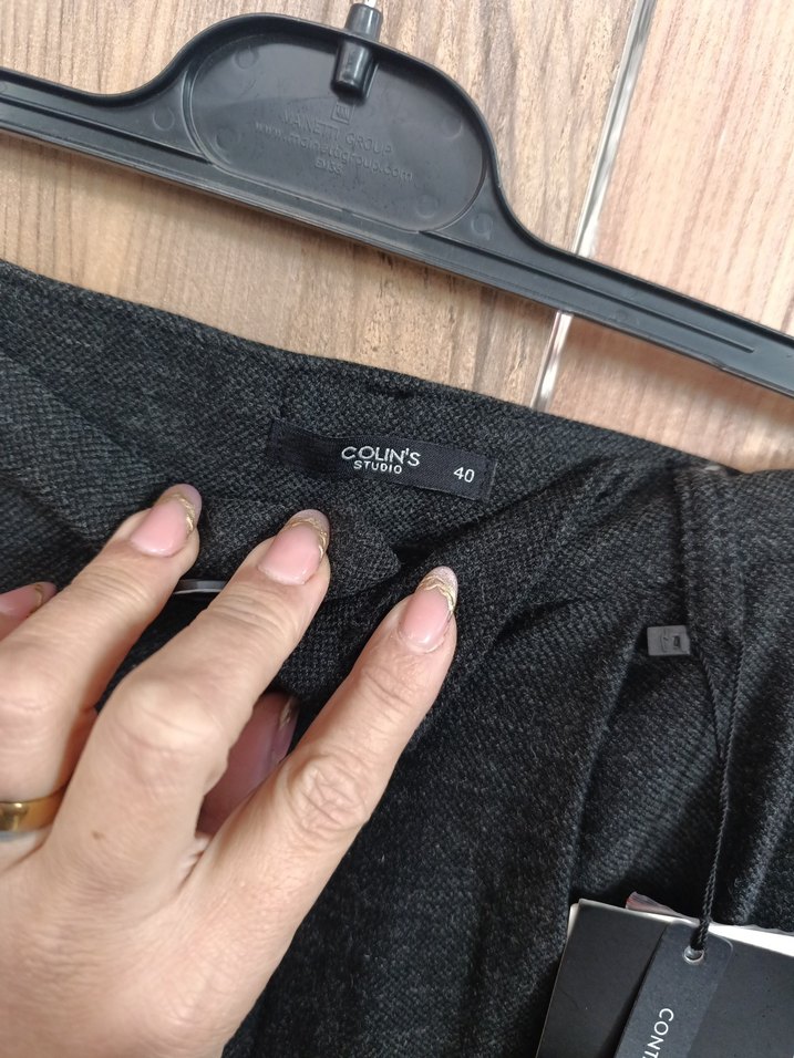 Gri Keten Kemerli Rahat Kesim Erkek Pantolon - Görsel 4