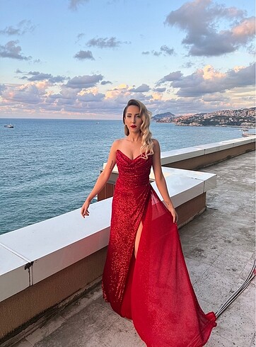 Diğer Kırmızı abiye elbise