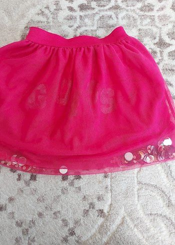 Pembe Payetli Nakışlı Kız Etek - Görsel 2