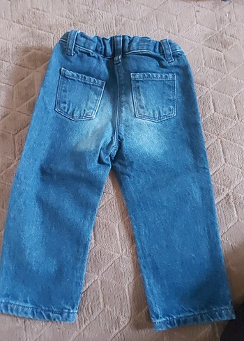 Düğmeli Erkek Çocuk Mavi Kot Pantolon - Görsel 2