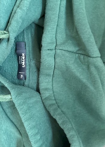 Yeşil Nakışlı Kapüşonlu Sweatshirt - Görsel 4