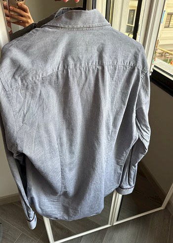 Zara Gri Erkek Slim Fit Gömlek - Görsel 4