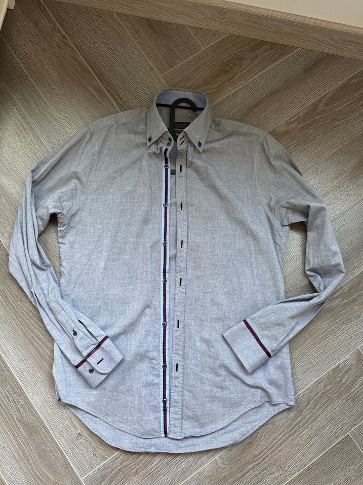 Zara Gri Erkek Slim Fit Gömlek - Görsel 2