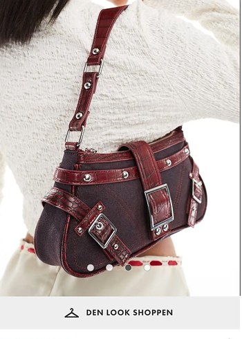 Bershka bershaka bordo detaylı grunge çanta
