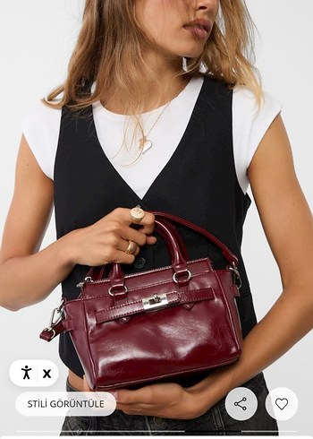 Stradivarius Stradivarius Bordo Kadın Çanta