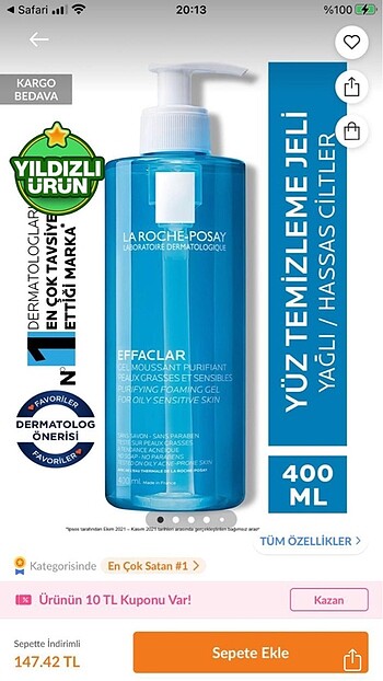 La roche posay yüz temizleme jeli