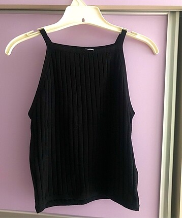 H&M siyah halter yaka bluz