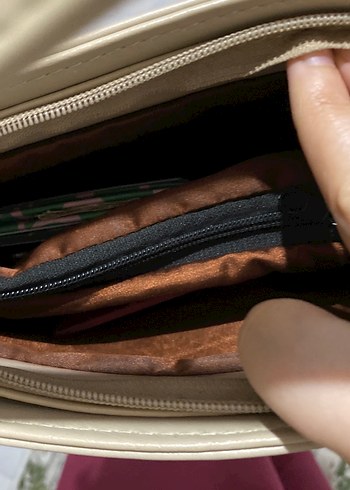 Bej Deri Kadın Günlük Çanta - Görsel 2