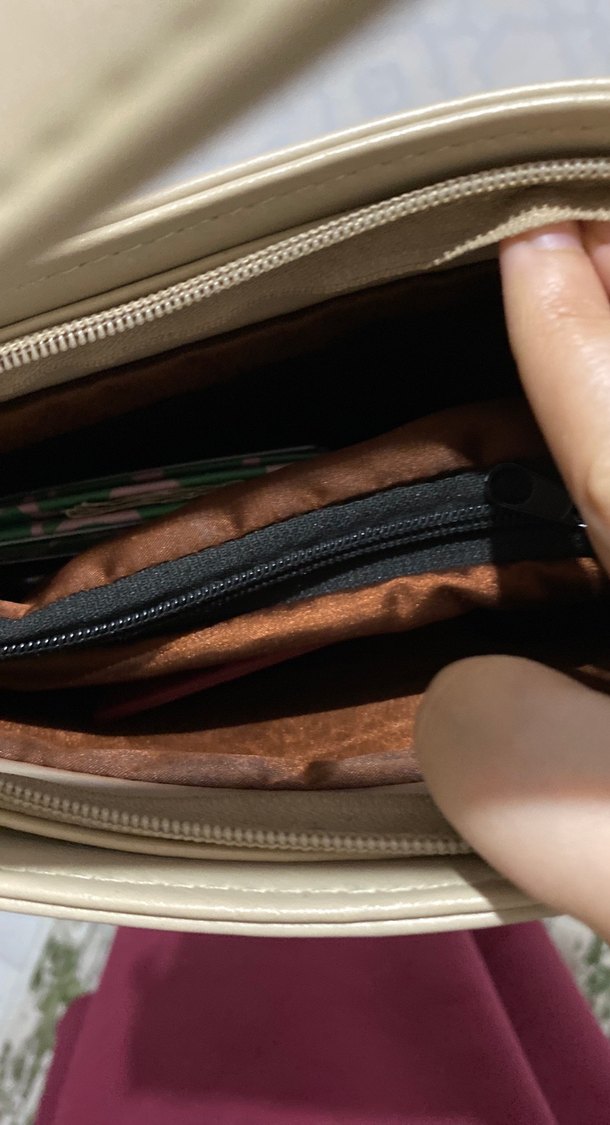 Bej Deri Kadın Günlük Çanta - Görsel 2