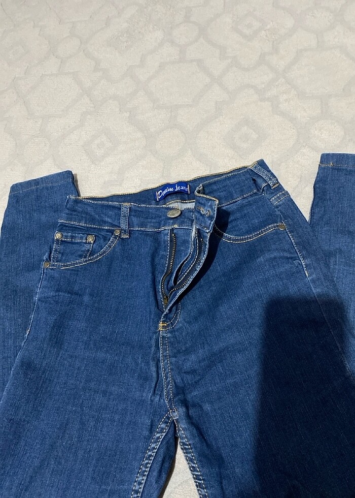 Mavi dar paça kot - Görsel 3