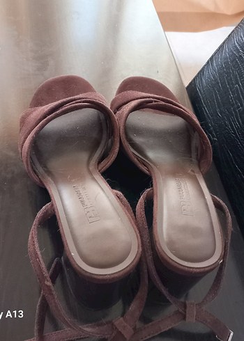 Deri Kahverengi Platform Topuklu Sandalet - Görsel 4