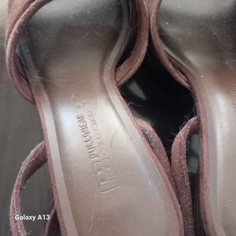 Deri Kahverengi Platform Topuklu Sandalet - Görsel 5