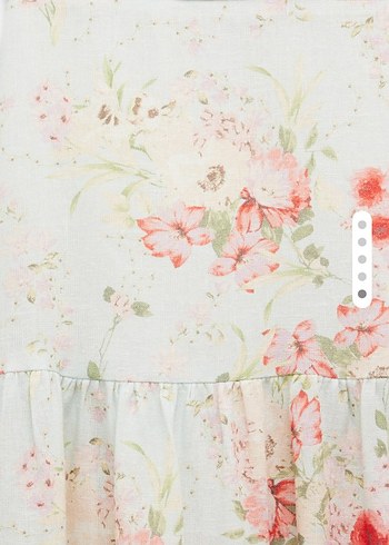 Pamuk Astarli keten karışımlı çiçekli kloş etek - Görsel 3