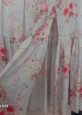 Pamuk Astarli keten karışımlı çiçekli kloş etek - Görsel 8