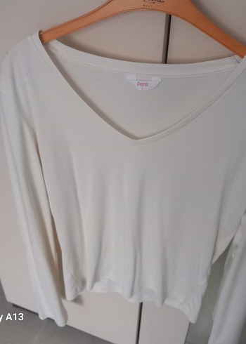 Penti V-Yaka  Uzun Kollu Tişört - Görsel 2