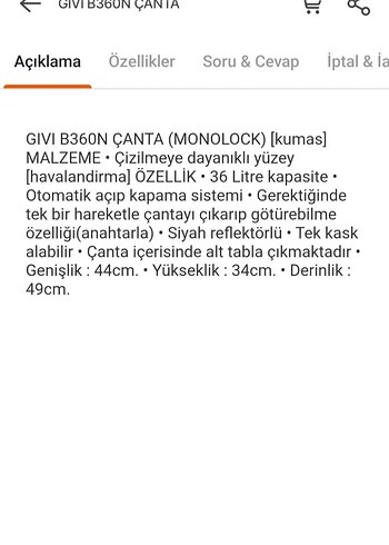 Givi B360N Siyah Baskılı Motosiklet Çantası - Görsel 4