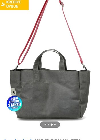 Lumberjack Knvs Bon Kl 5FX Gri Kadın Kol Çantası - Görsel 3