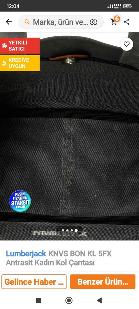 Lumberjack Knvs Bon Kl 5FX Gri Kadın Kol Çantası - Görsel 4