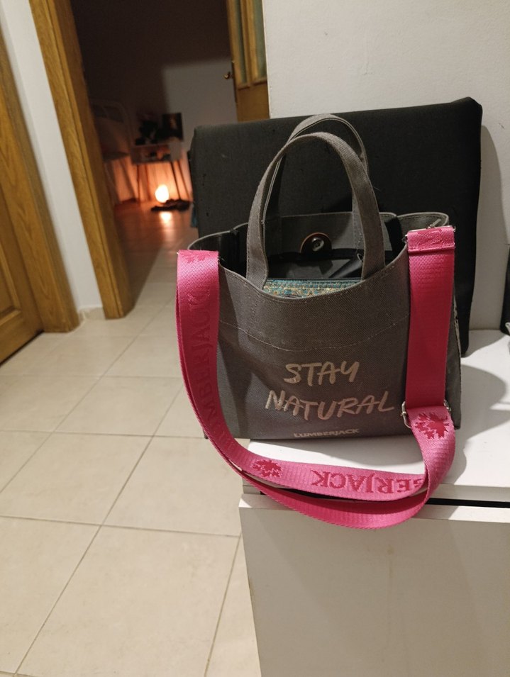 Lumberjack Knvs Bon Kl 5FX Gri Kadın Kol Çantası - Görsel 5