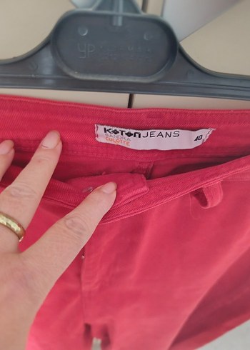 Kırmızı Bol Paça Pamuklu Culotte Pantolon - Görsel 6