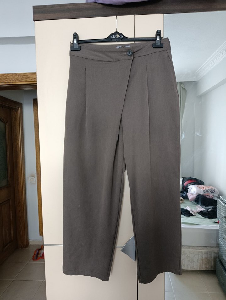 Kadın kruvaze havuç Kumaş Pantolon - Görsel 2