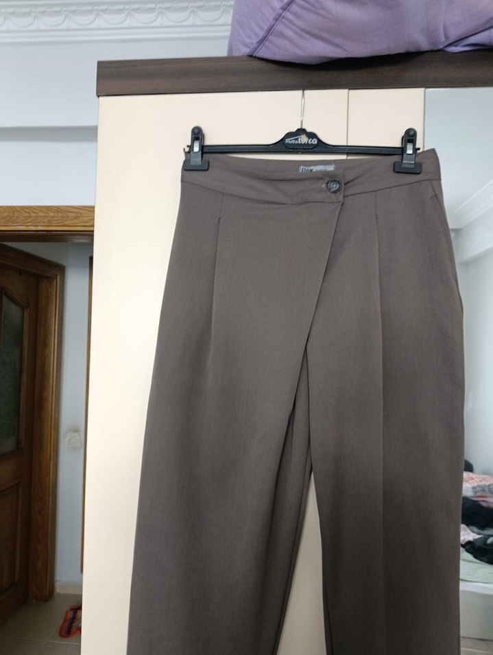 Kadın kruvaze havuç Kumaş Pantolon - Görsel 4