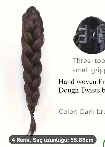 El örgüsü örülmüş at kuyruğu peruk - Görsel 5