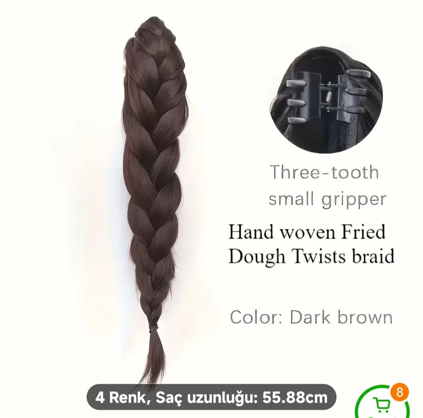 El örgüsü örülmüş at kuyruğu peruk - Görsel 5