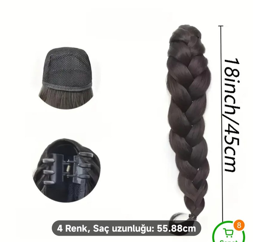 El örgüsü örülmüş at kuyruğu peruk - Görsel 4