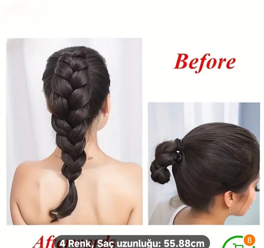 El örgüsü örülmüş at kuyruğu peruk - Görsel 2