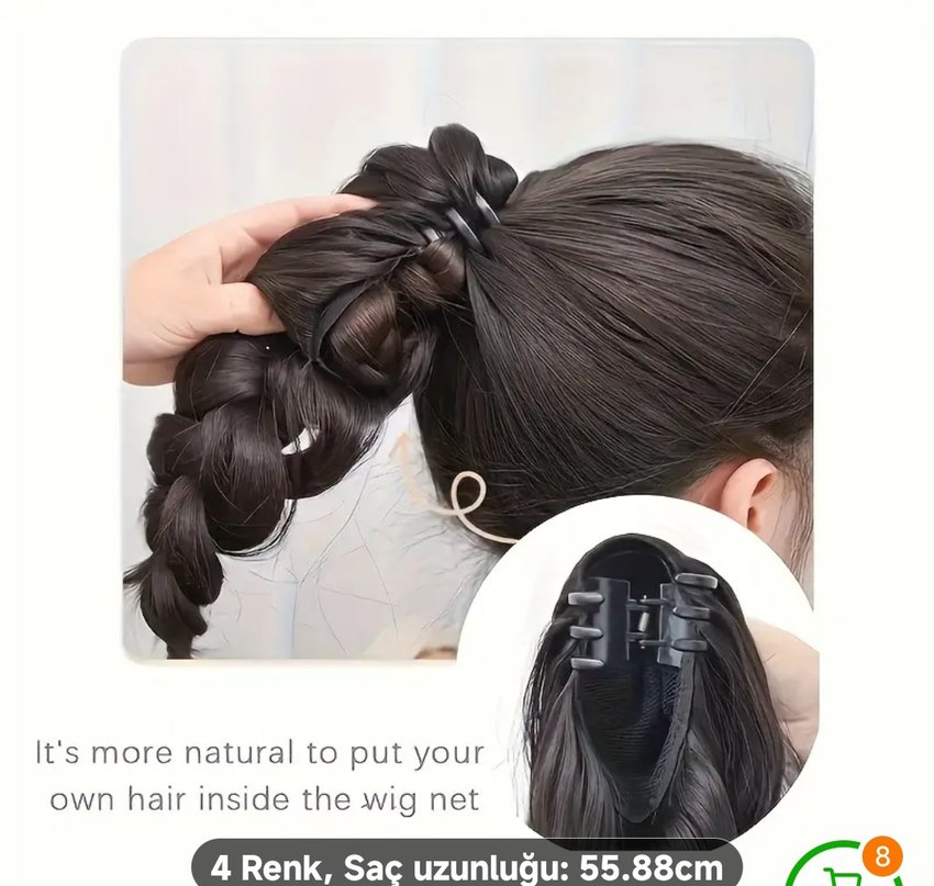 El örgüsü örülmüş at kuyruğu peruk - Görsel 3