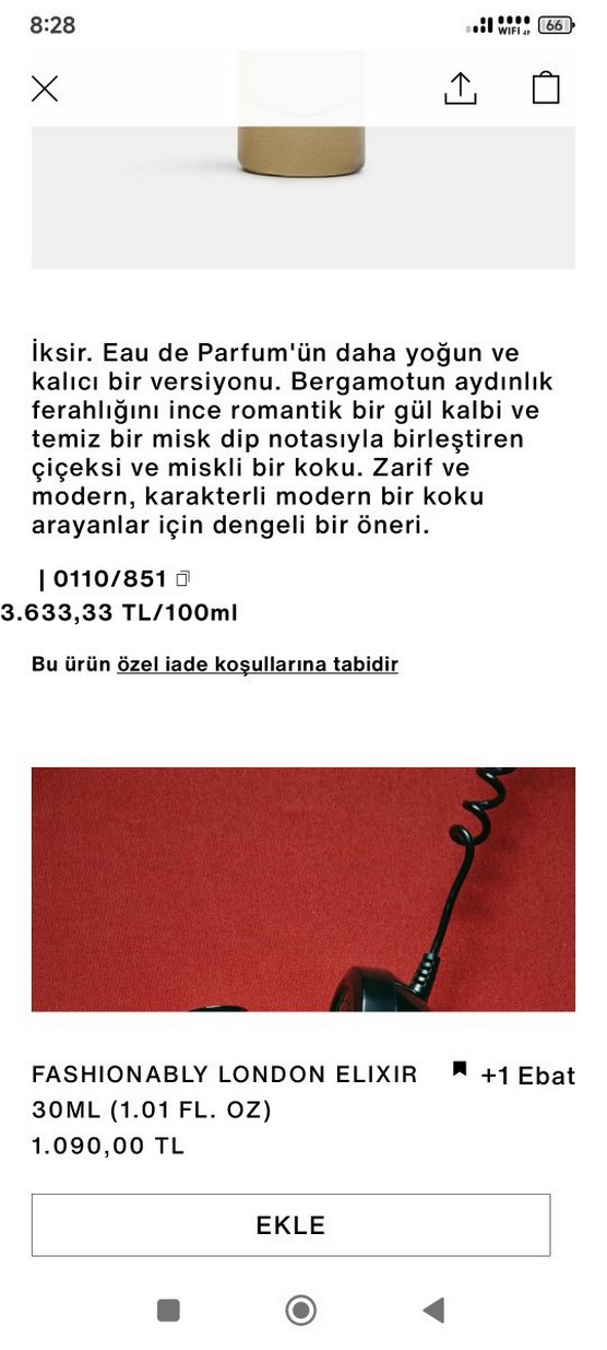 Zara Fashionably London Elixir Kadın Parfüm 30 ml - Görsel 3