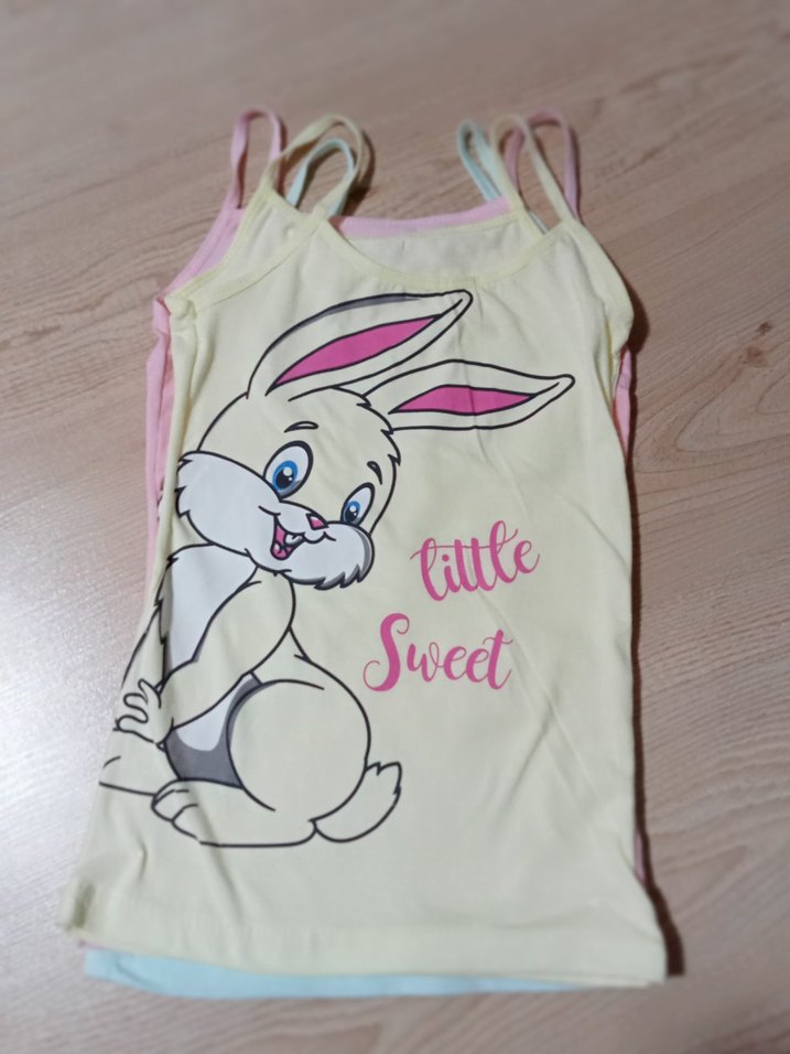 Kız Çocuk Çok Renkli Elastik Askılı Pamuklu 3'lü Atlet - Görsel 2