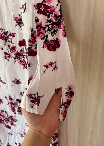 H&M Çiçek Desenli Bohem Mini Elbise - Görsel 3