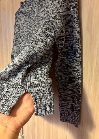 s Beden gri Renk H&M Mavi Kadın Triko Uzun Kollu Kazak