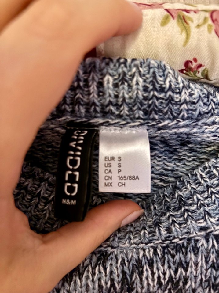H&M Mavi Kadın Triko Uzun Kollu Kazak - Görsel 4