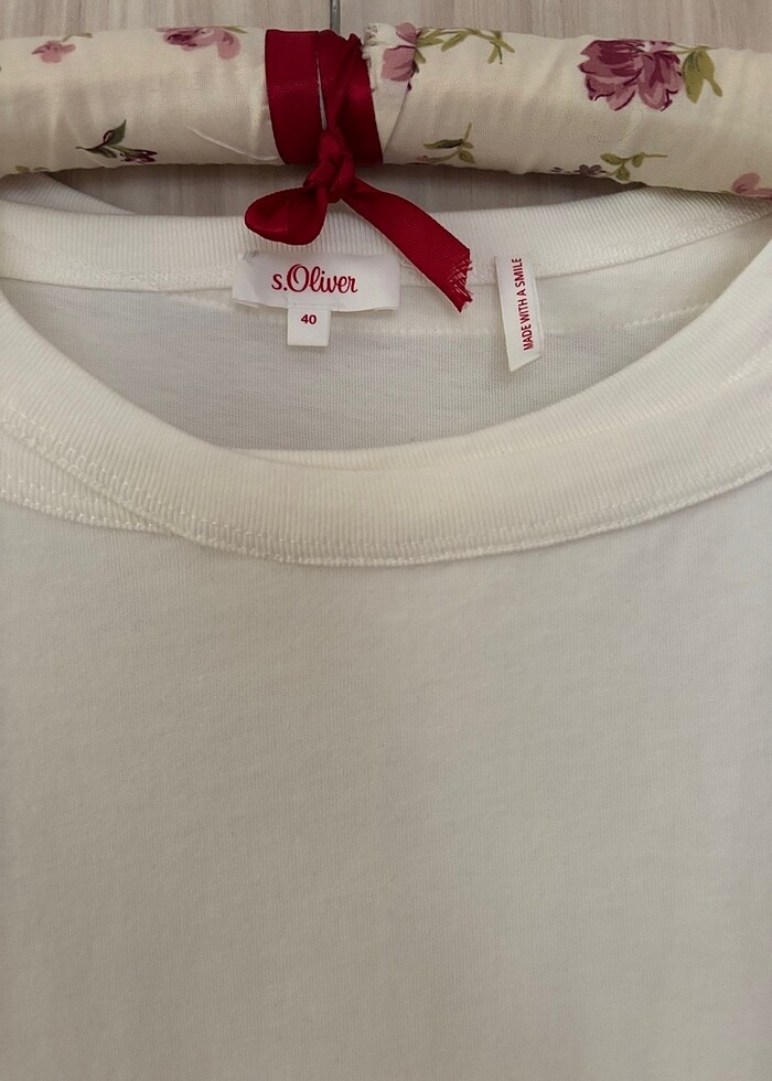 Pamuklu Kırık Beyaz Tişört - Görsel 2