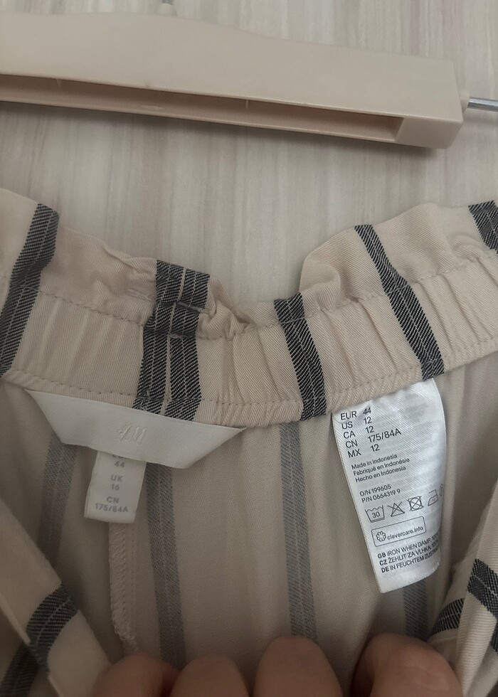 Çizgili Yazlık Yüksek Bel Pantolon - Görsel 3