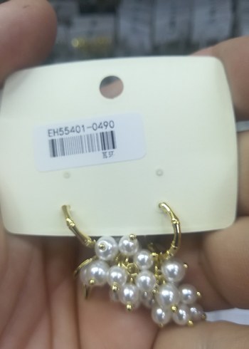 Beden Mini Beyaz Boncuklu Küpe