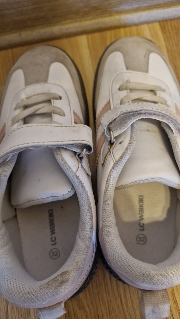 Kız Çocuk Beyaz Cırtlı Spor Ayakkabı - Görsel 5