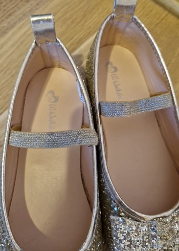 Kızlar İçin Altın Renkli Simli Babet Ayakkabı - Görsel 6