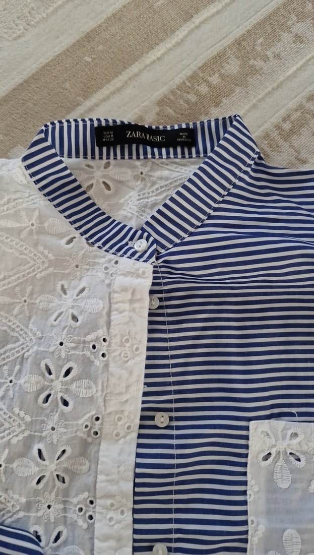 Nakışlı Dantel Detaylı Mavi Kadın Tulum - Görsel 5