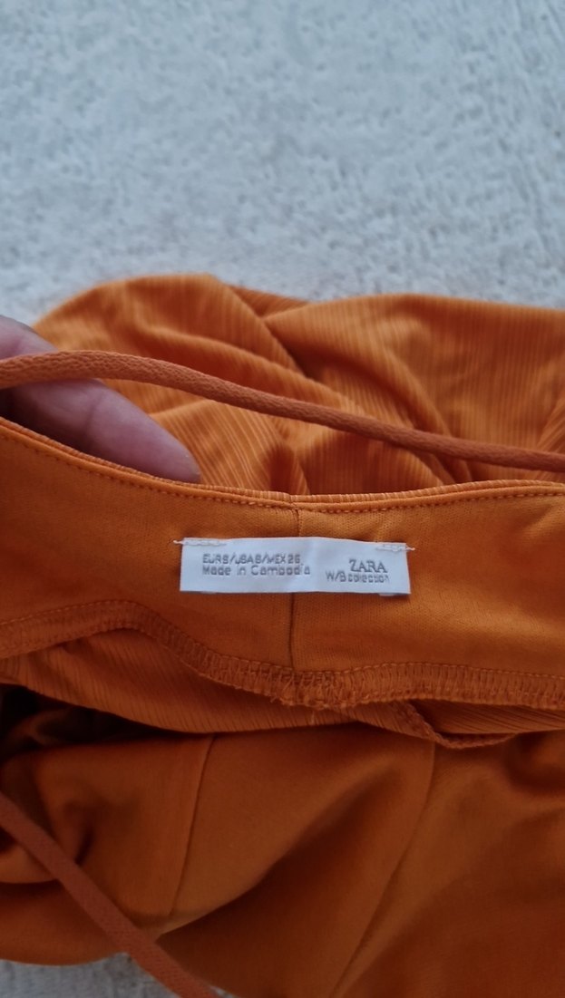 Kadın turuncu Mini Askılı Tulum - Görsel 2