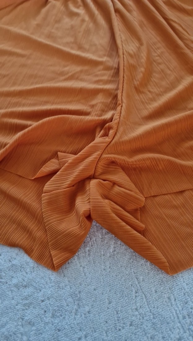 Kadın turuncu Mini Askılı Tulum - Görsel 4