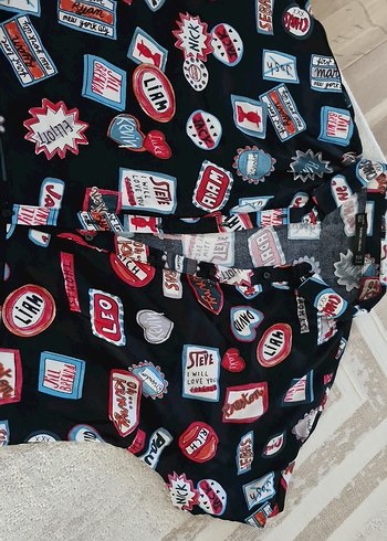 Düğmeli Mini Baskılı Kadın Gömlek elbise - Görsel 7