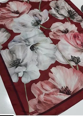 Diğer Gri Çiçek Desenli Kadın Şal