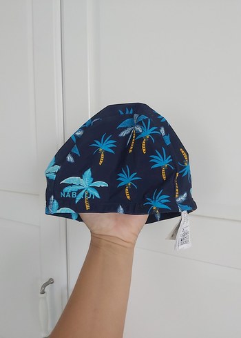 Çocuk Mavi Tropikal Desen Bez Bone - Görsel 2