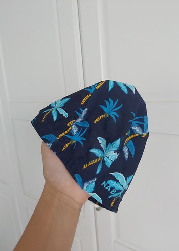 Çocuk Mavi Tropikal Desen Bez Bone - Görsel 4