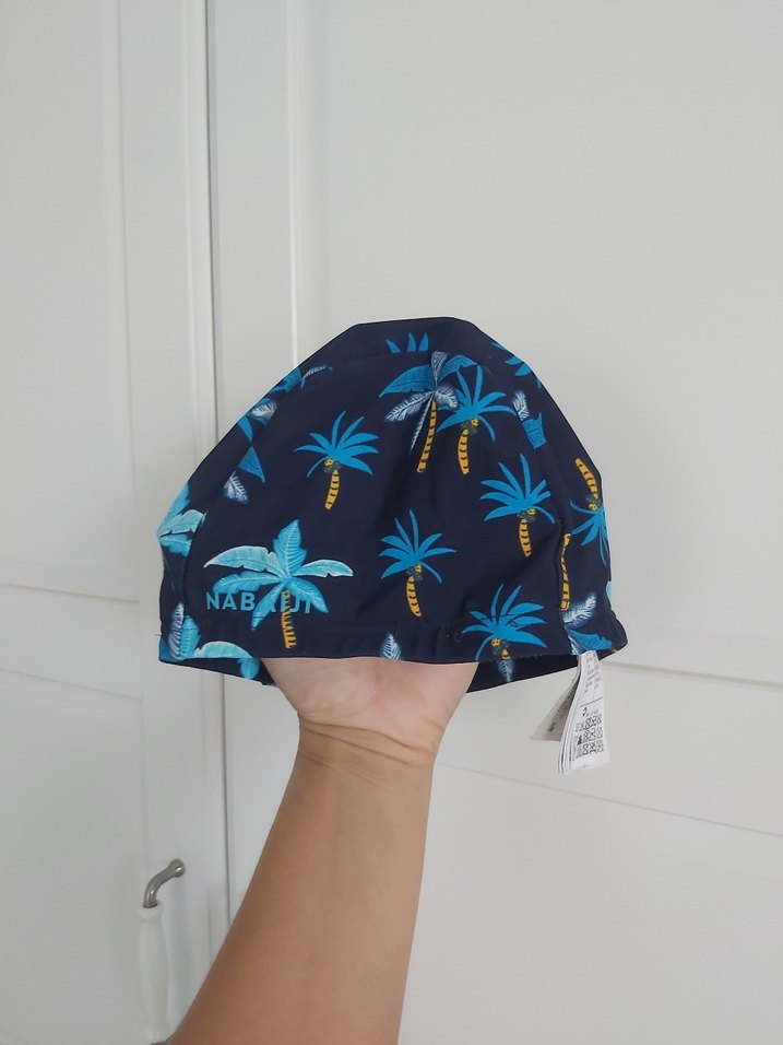 Çocuk Mavi Tropikal Desen Bez Bone - Görsel 2