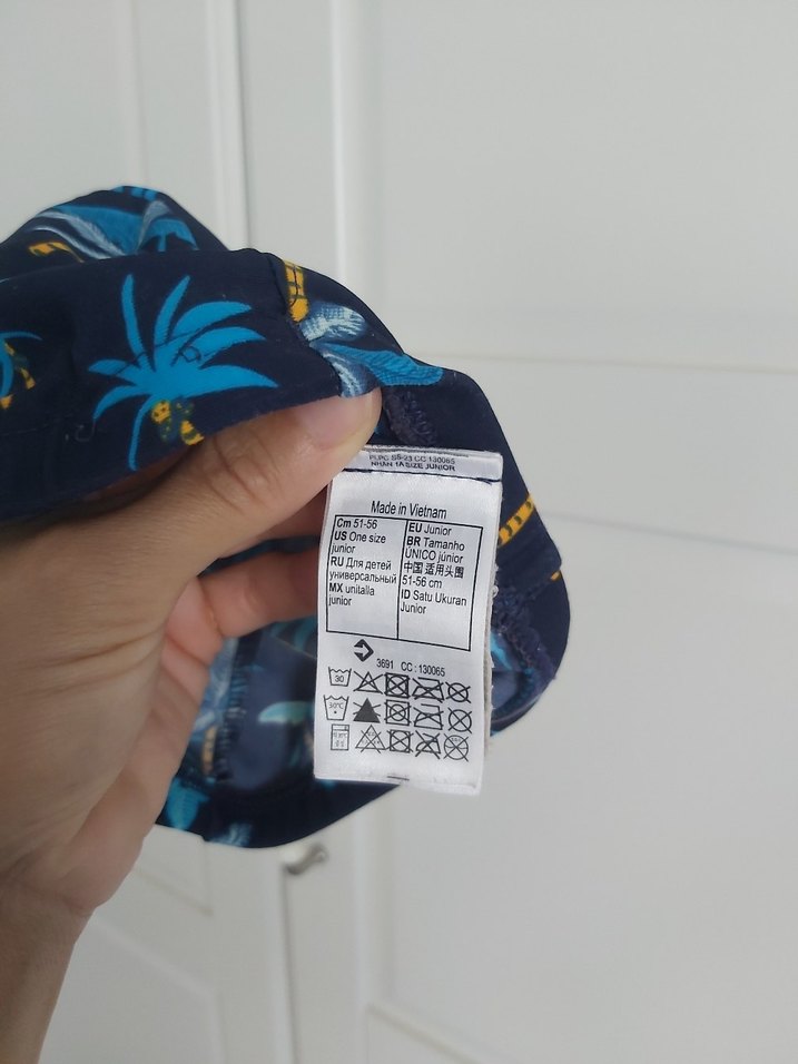 Çocuk Mavi Tropikal Desen Bez Bone - Görsel 3